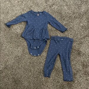 Carter's Navy Baby Outfit with Pink Accents